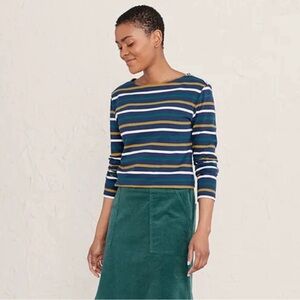 SEASALT CORNWALL The Sailor Blue Striped Nautical Shirt Size 4